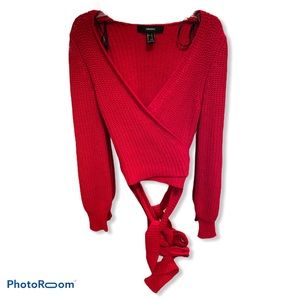Red knit sweater
